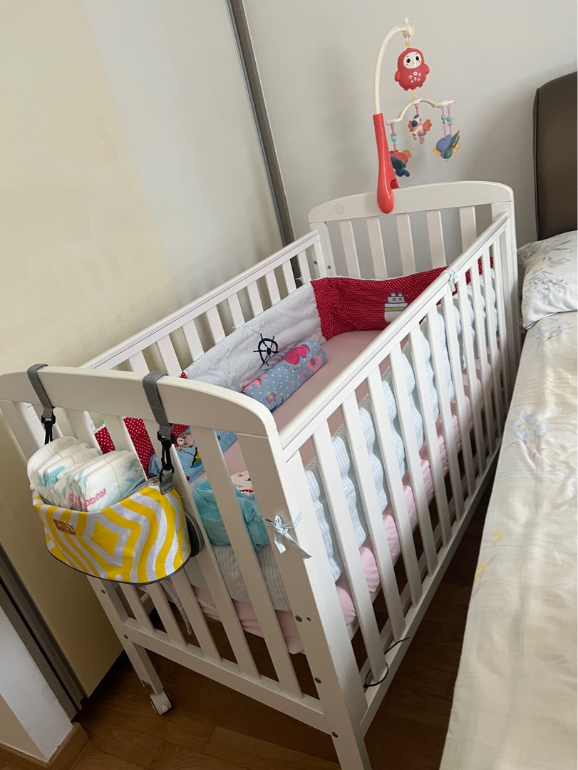 Baby cot full set (with wheels)moving out sales, Babies & Kids, Baby