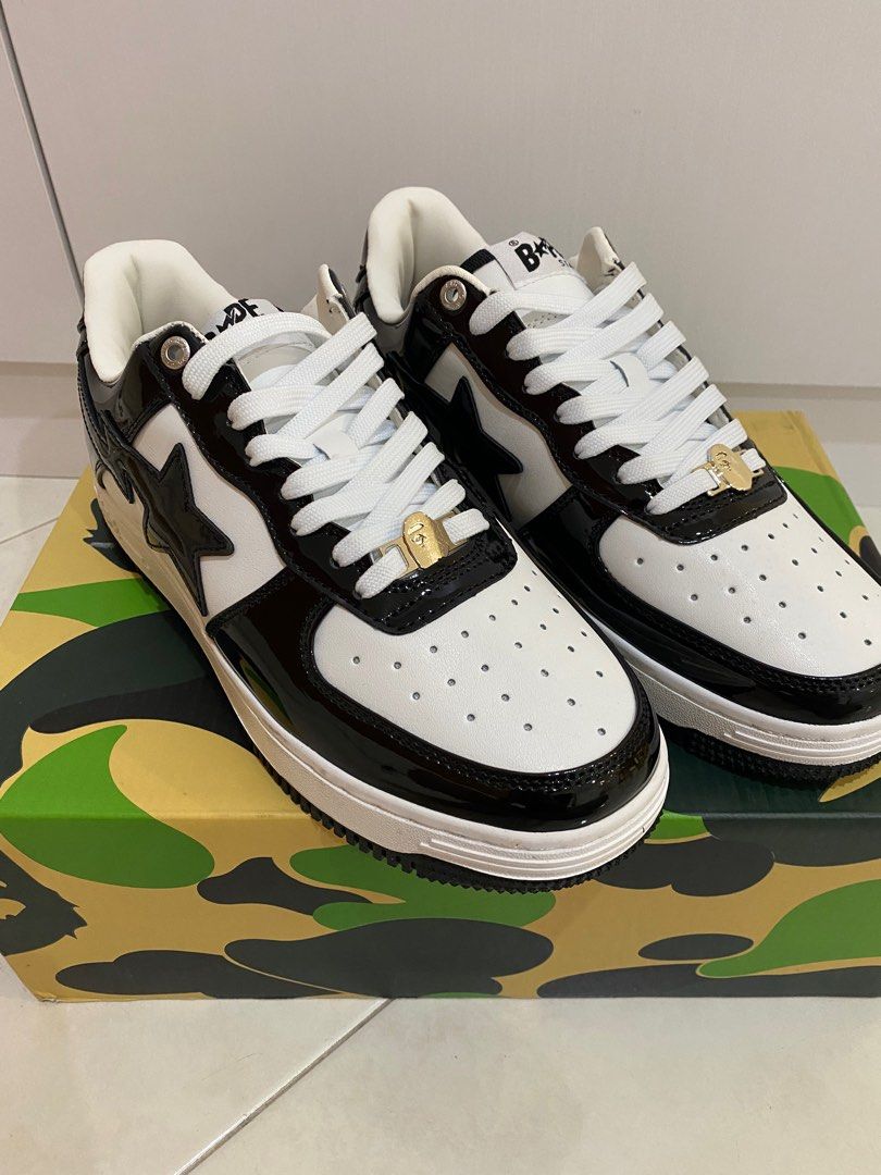 Black and top white bapesta