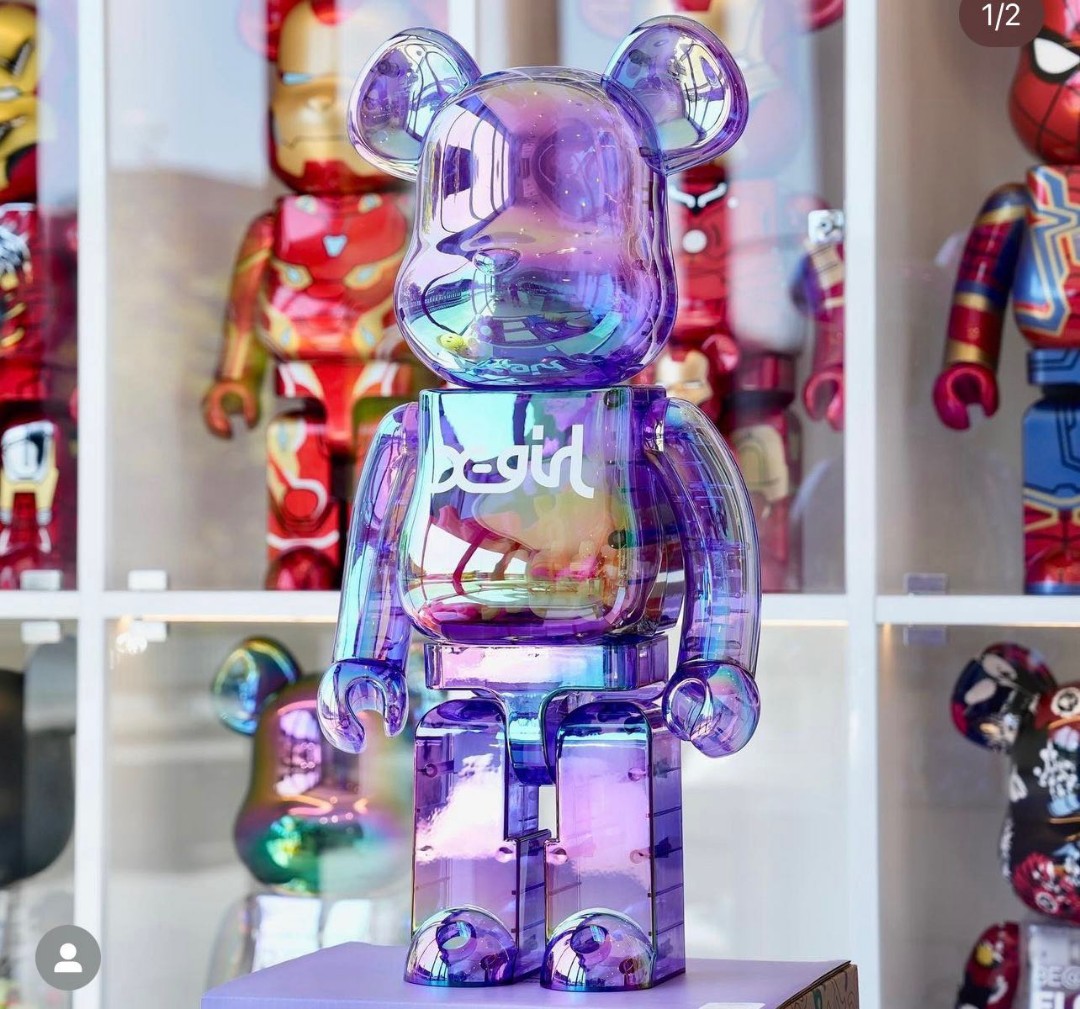 Bearbrick X-girl Clear Purple 1000%, Hobbies & Toys, Toys & Games ...