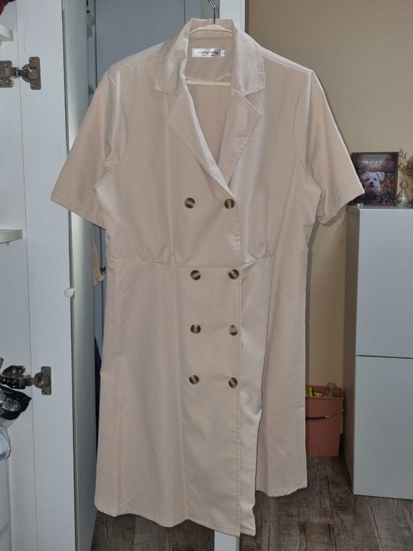Beige Blazer Dress, Women's Fashion, Dresses & Sets, Dresses on Carousell