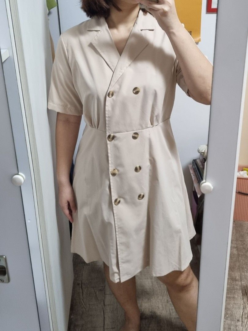 Beige Blazer Dress, Women's Fashion, Dresses & Sets, Dresses on Carousell