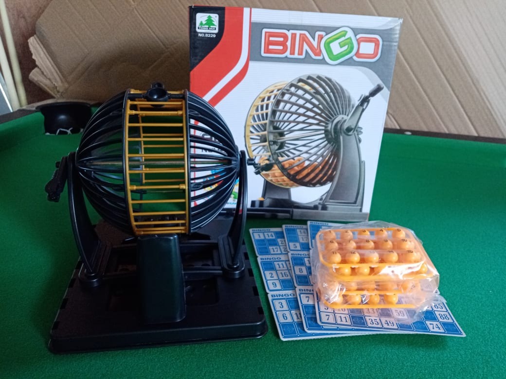 BINGO ROLLER SET WITH AUTHOMATIC RAMDOM BALL SELECTOR/ GAME ROTARY CAGE