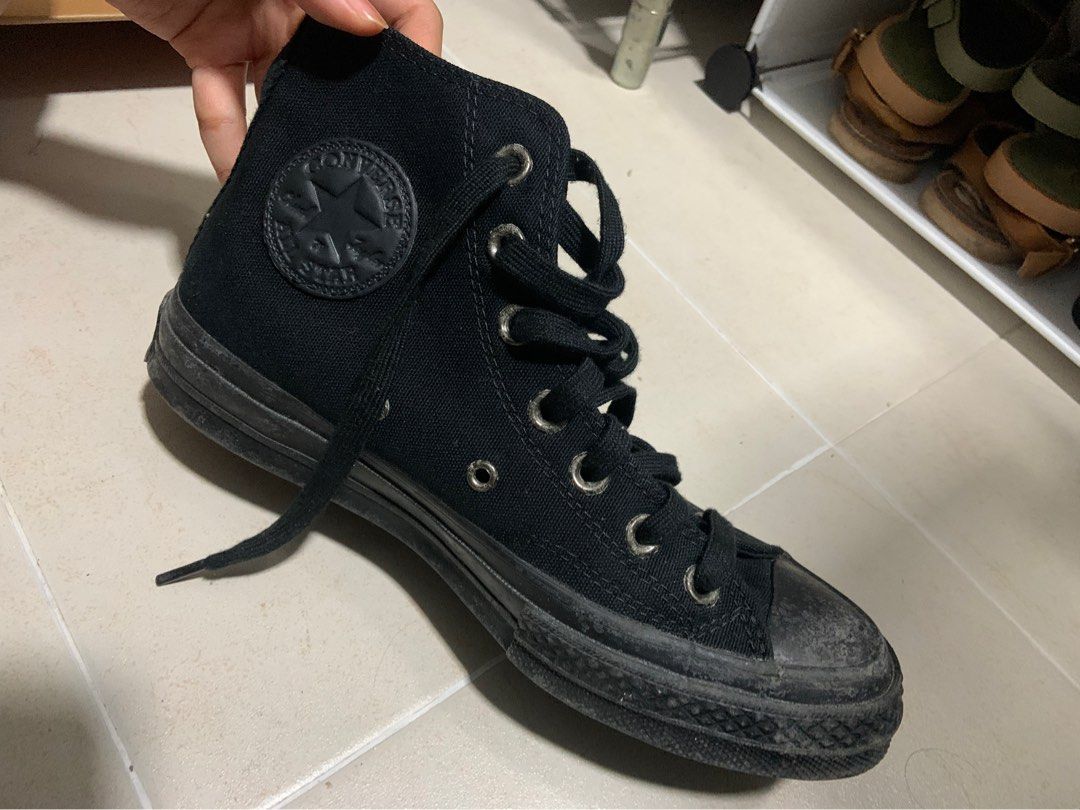 Black Converse Shoes Men s Fashion Footwear Sneakers on Carousell