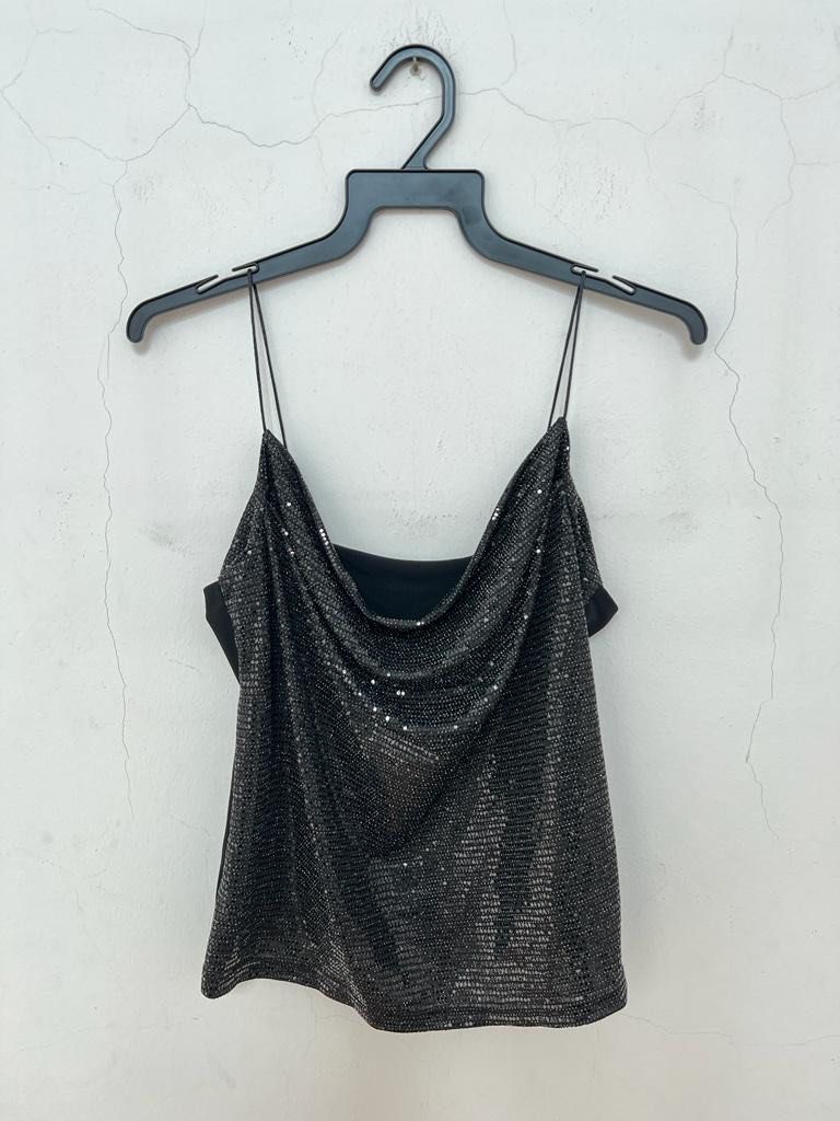 Black Sequin Top, Women's Fashion, Tops, Sleeveless on Carousell
