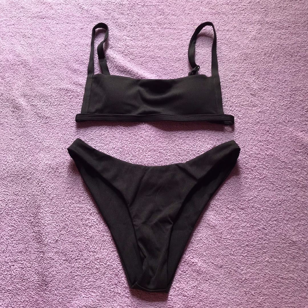 Black Two Piece Swimsuit, Women's Fashion, Swimwear, Bikinis