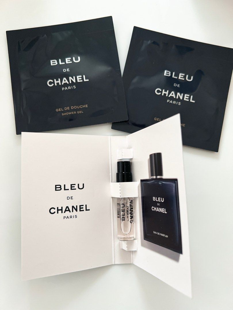💙🖤Bleu de CHANEL Paris - EDP 1.5mL + 2 x shower gels 6mL, 美容＆化妝品, 健康及美容-  香水＆香體噴霧- Carousell