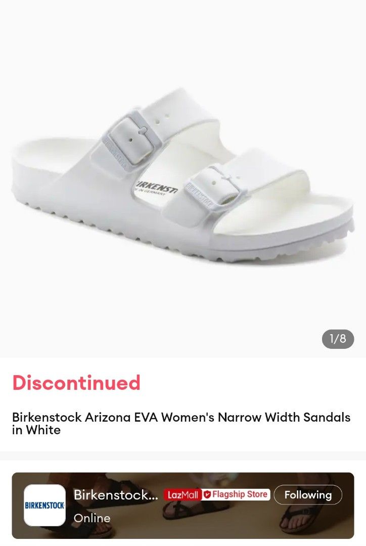 BNIB Birkenstock Arizona EVA Women s Narrow Width Sandals in White