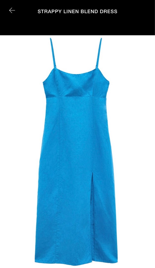 Zara blue linen dress 2025