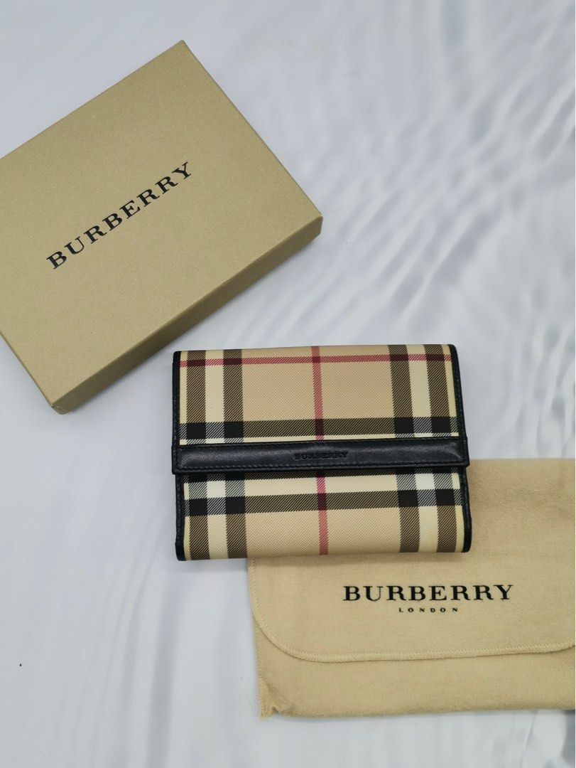 Burberry compact wallet sales