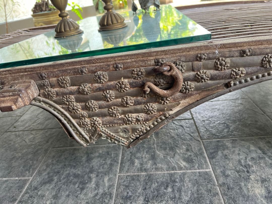 Cambodian ox cart coffee table, Furniture & Home Living, Furniture