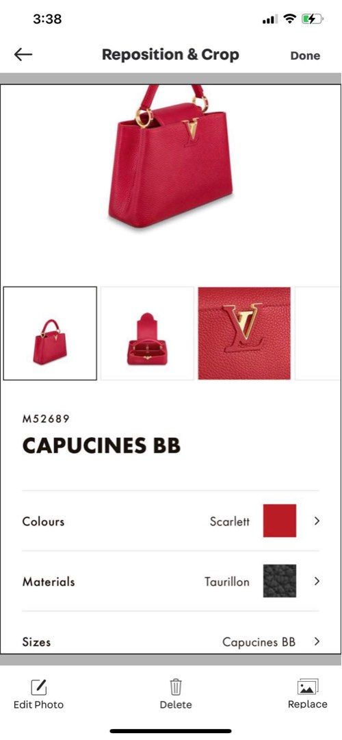 90.) Louis Vuitton Capucines Compact Wallet in Stardust. Rare Color (box/ Dust Bag Included)