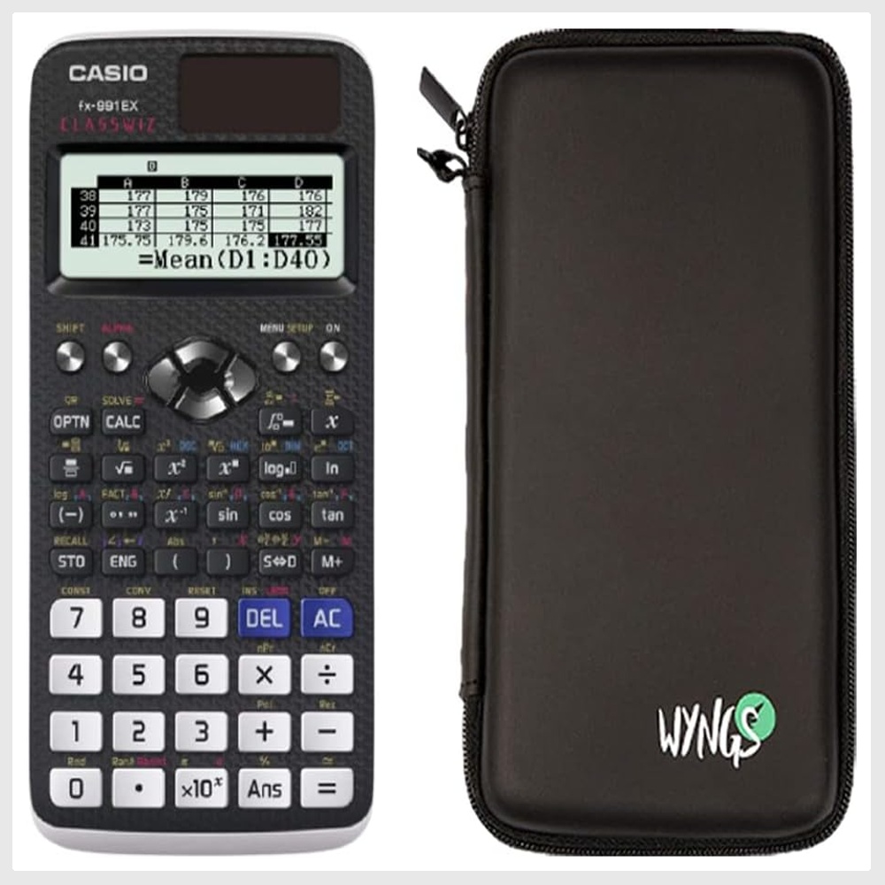 Casio FX 991EX Scientific Calculator WYNGS Protective Case Black