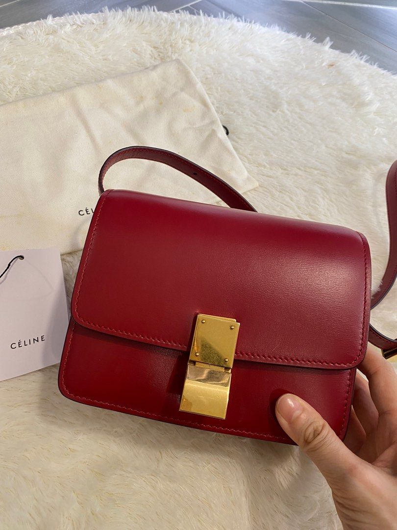 Celine box bag discount red