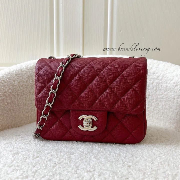 ✖️SOLD✖️ Chanel Classic Square Mini Flap in Red Caviar and SHW, Luxury, Bags  & Wallets on Carousell