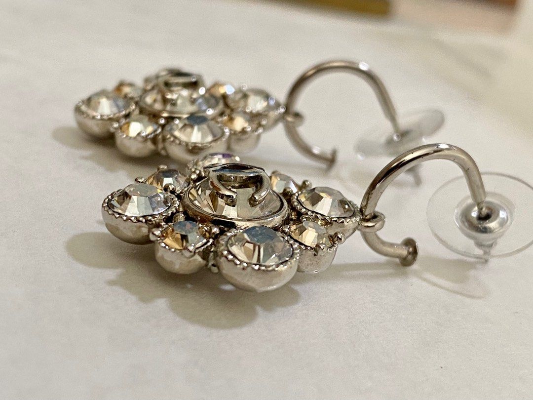 Chanel double outlet hoop earrings