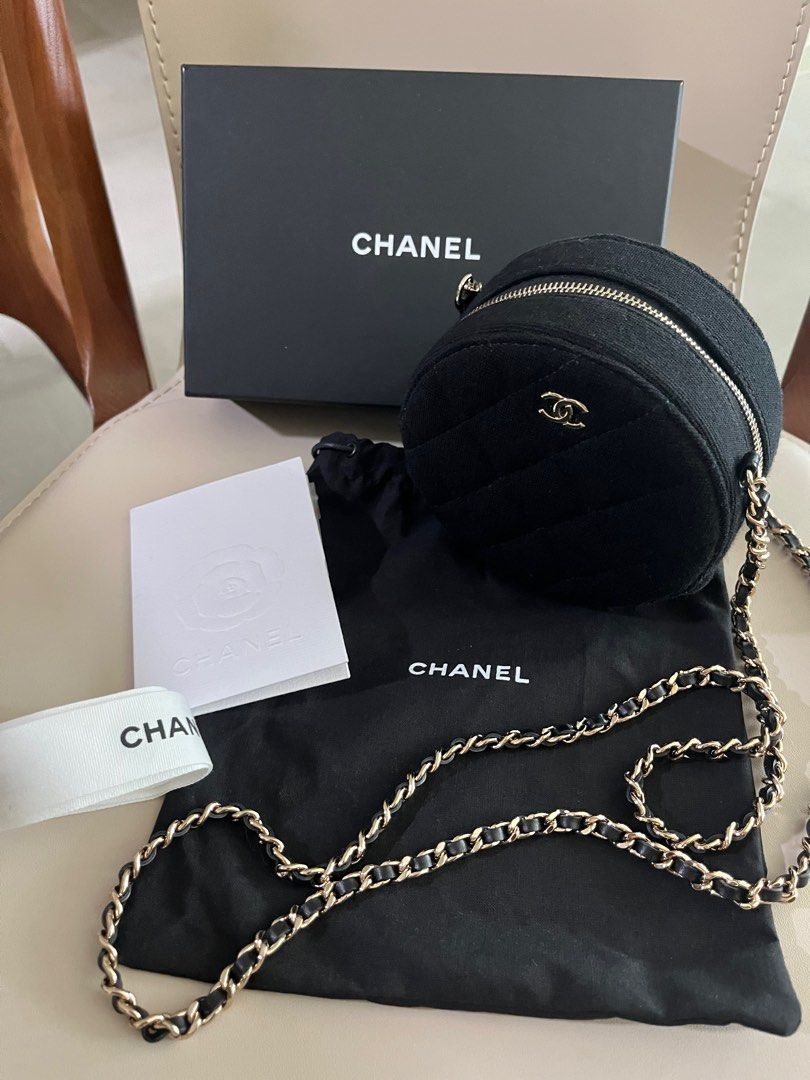Chanel mini round clutch with chain