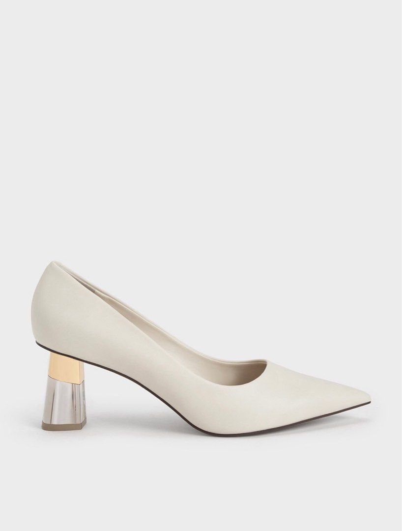 White best sale clear pumps