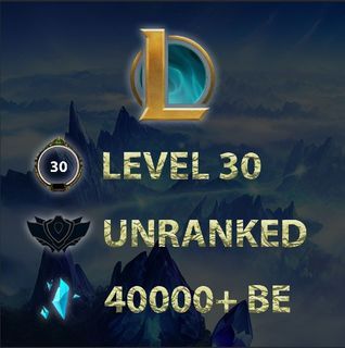 LoL Account NA Level 30 Smurf League of Legends 30-50K BE Unranked