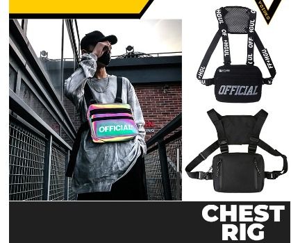 Chest Rig Bag Nylon Adjustable Hip Hop Cross Shoulder Bag Functional Tactical Chest Bag SPI2487