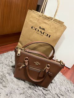 COACH+Mini+Gallery+Tote+Bag+Charm+in+Signature+Canvas+Black+Brown+CC895 for  sale online