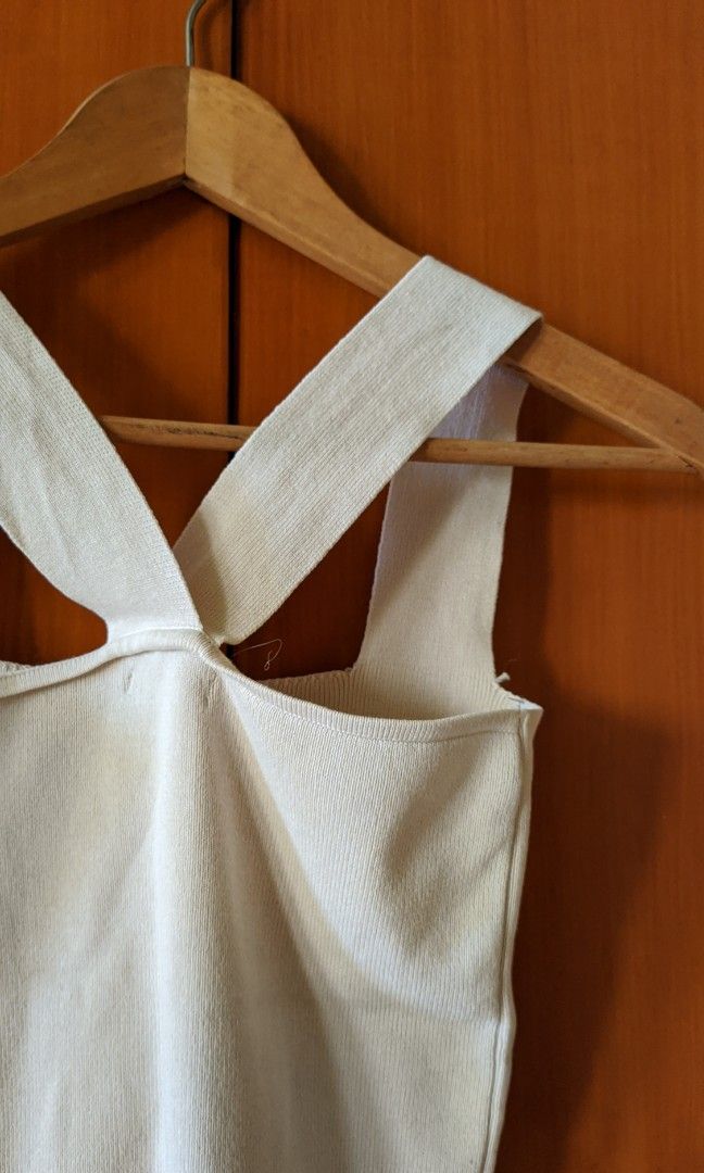 Cream Rib Knit Top (Category: Sleeveless) located in Cebu City. Submitted by kdane (Listing ID 1238669338, Image 3). Description: I can provide when worn photos if needed:)).