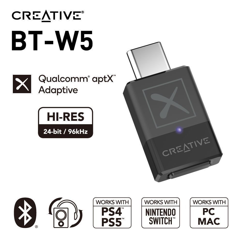 Creative BT-W5藍牙5.3音效發射器, 電腦＆科技, 電腦周邊及配件, 硬碟