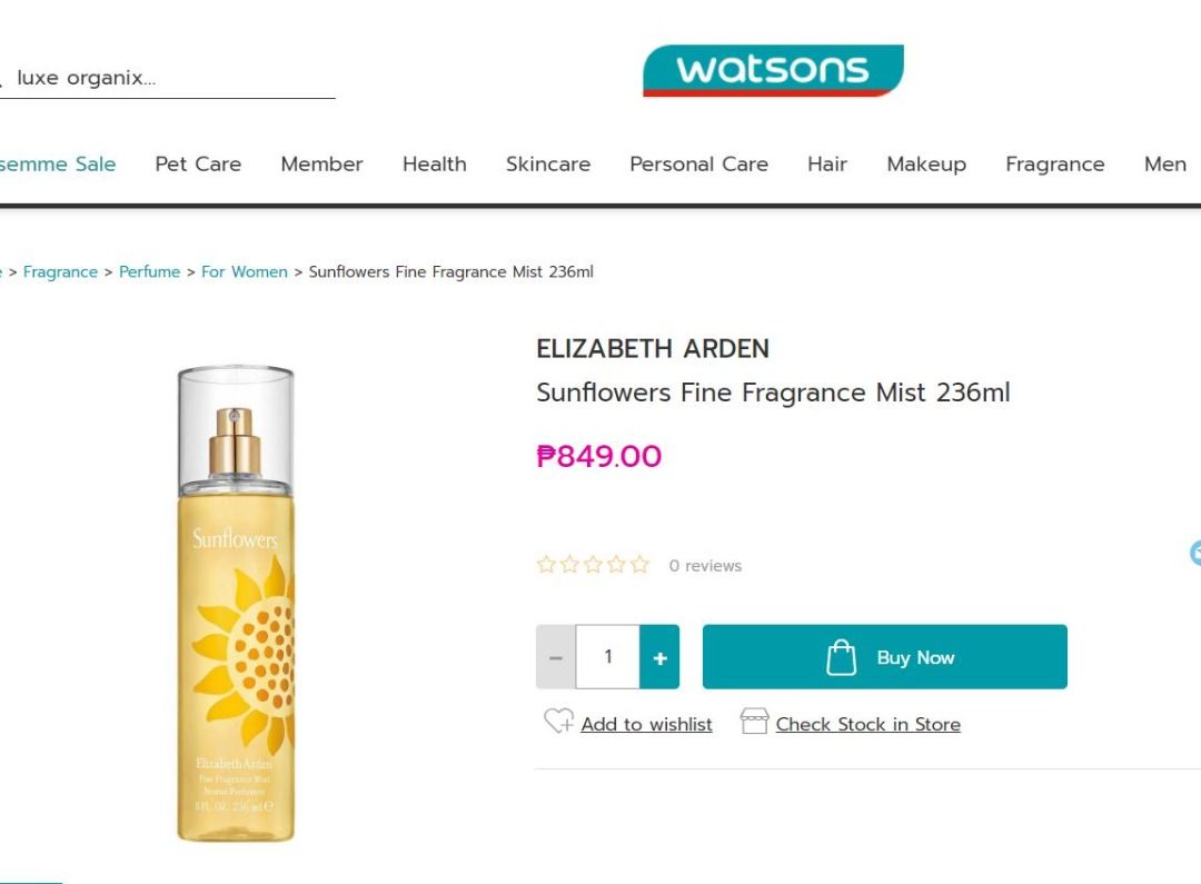 Elizabeth Arden Sunflowers Fine Fragrance Mist 236ml on Carousell