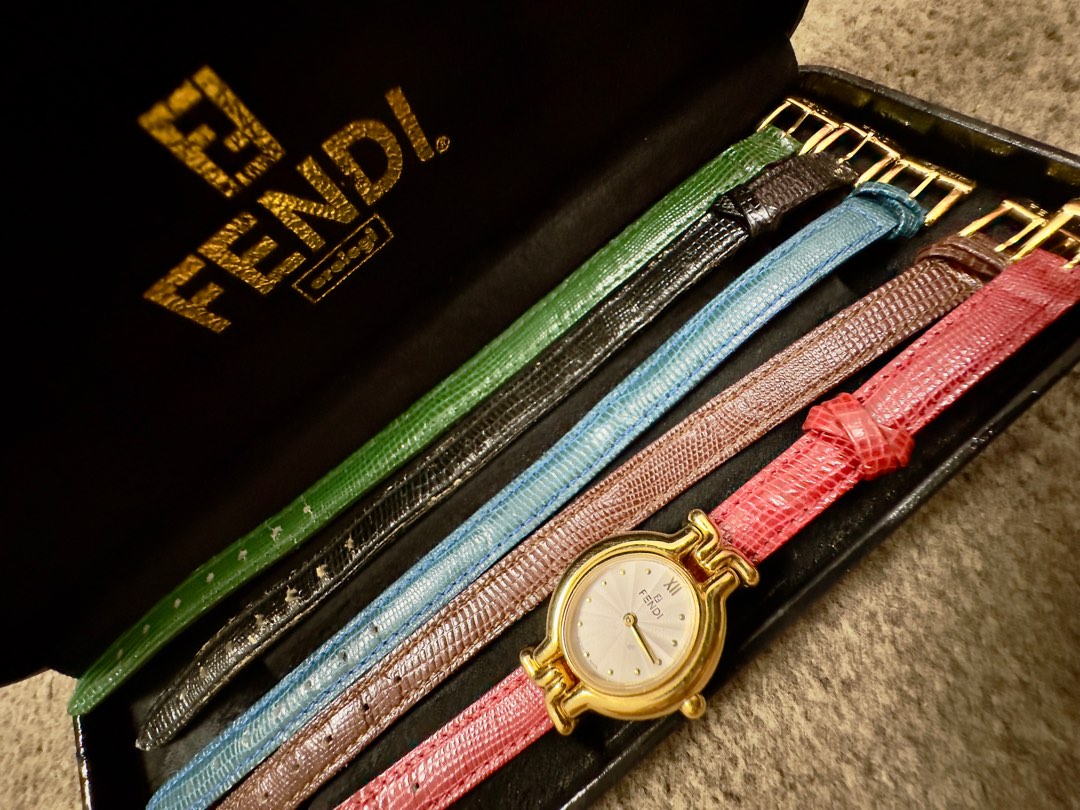 FENDI 640L 009 620 Change Watch Band Quartz Wristwatch Watch Gold
