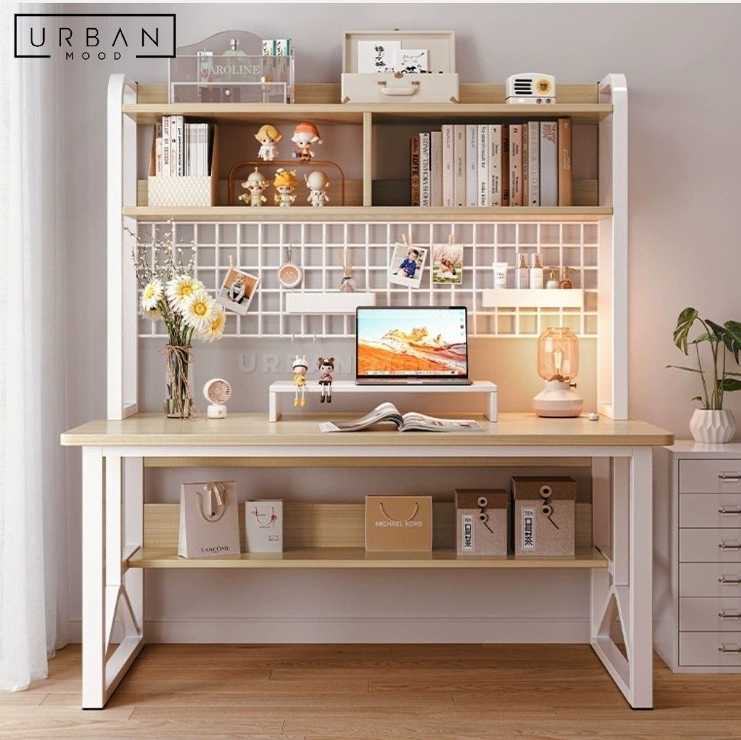 FOCAL Modern Study Table With Shelf, Furniture & Home Living, Furniture ...