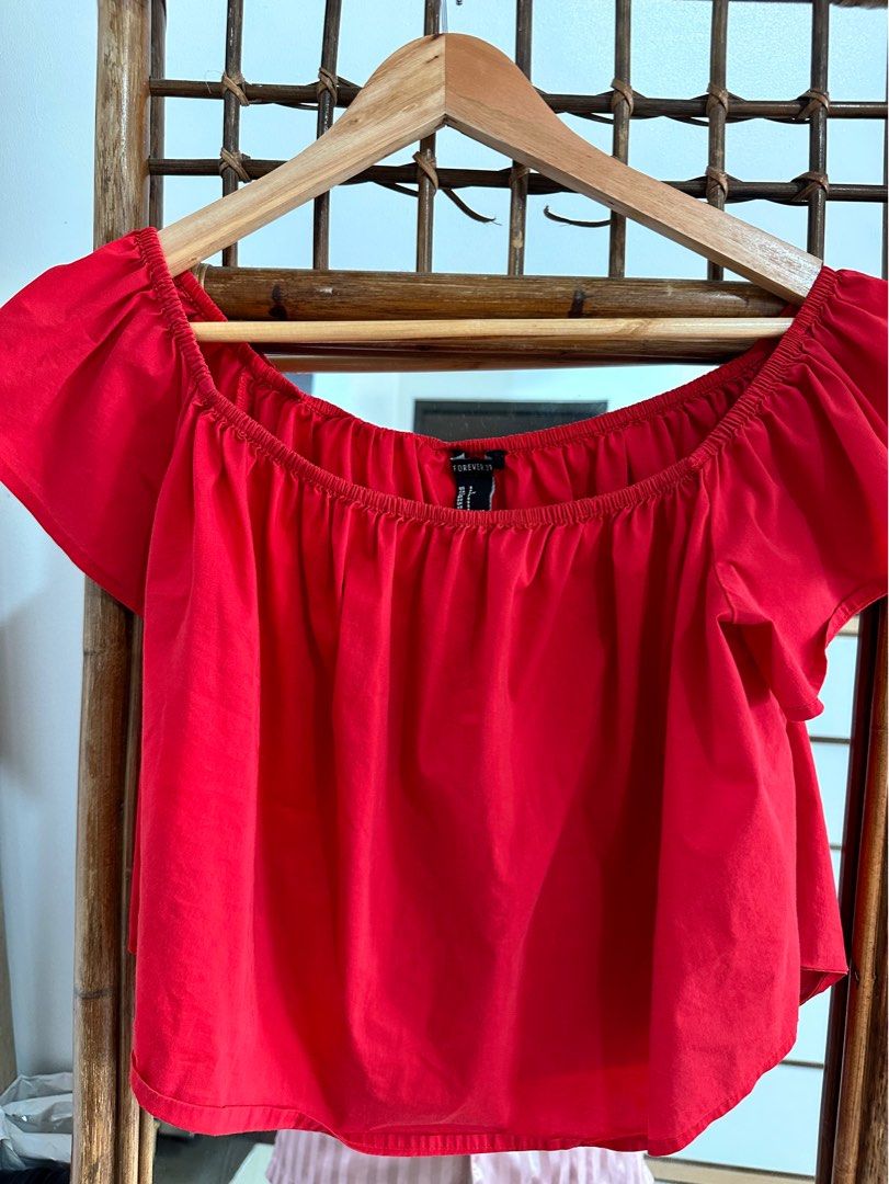 forever 21 red off the shoulder top
