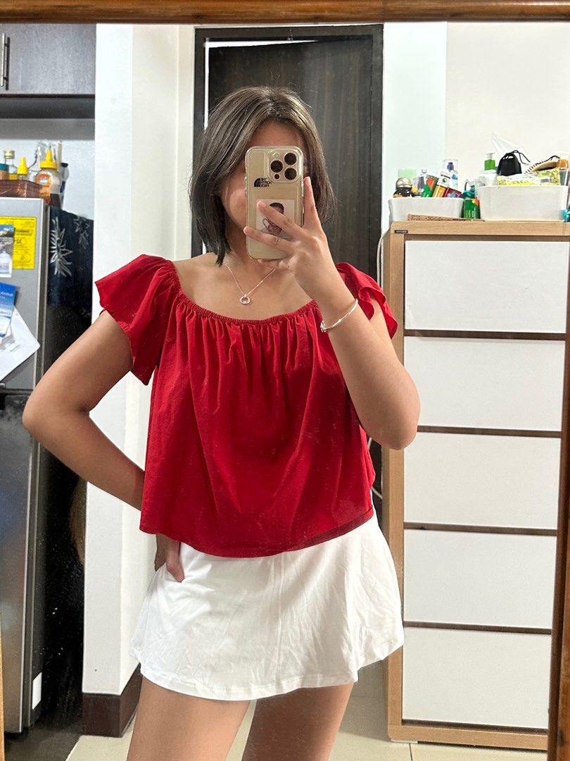 Forever 21 red off the shoulder top cheap