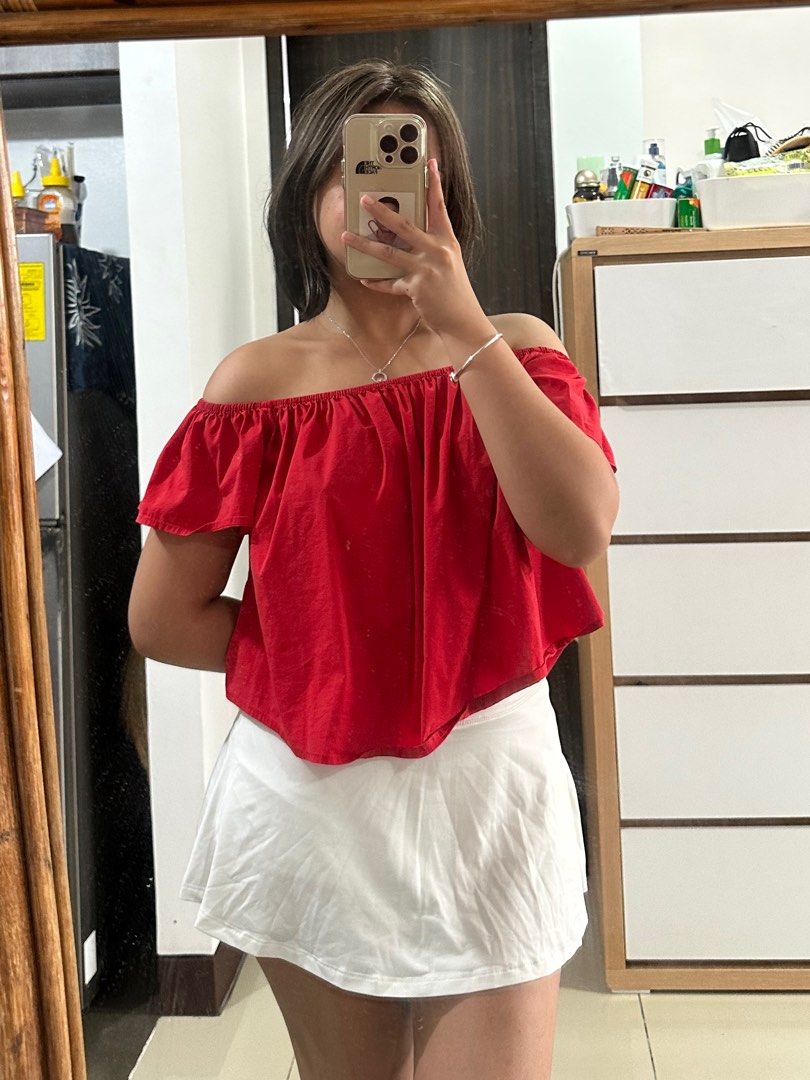 Forever 21 red off the shoulder top clearance