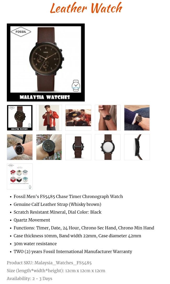 Fossil watch discount fs5485