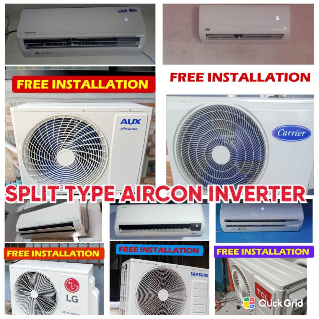 FREE INSTALLATION BRAND NEW SPLIT TYPE AIRCON INVERTER, TV & Home Appliances, Air Conditioning