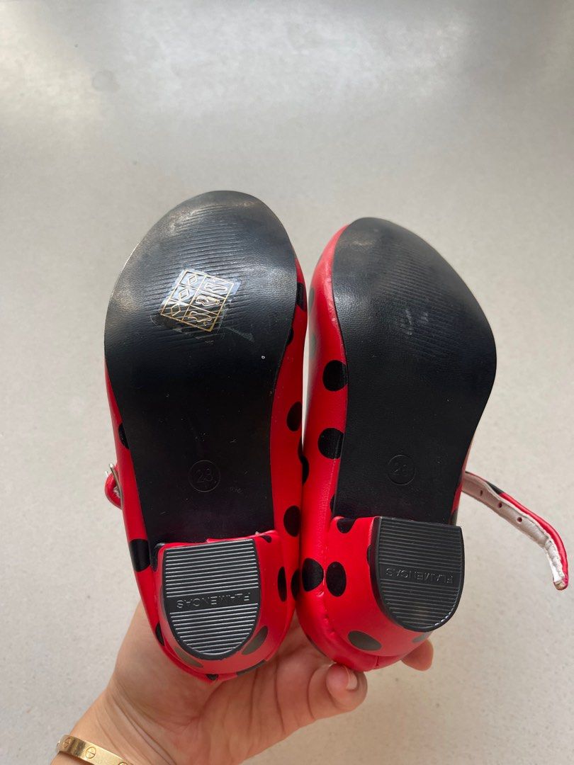 FREE MAILING size 28 brand new kids red and black polka dot high heels for dancing dinner wedding flower girl
