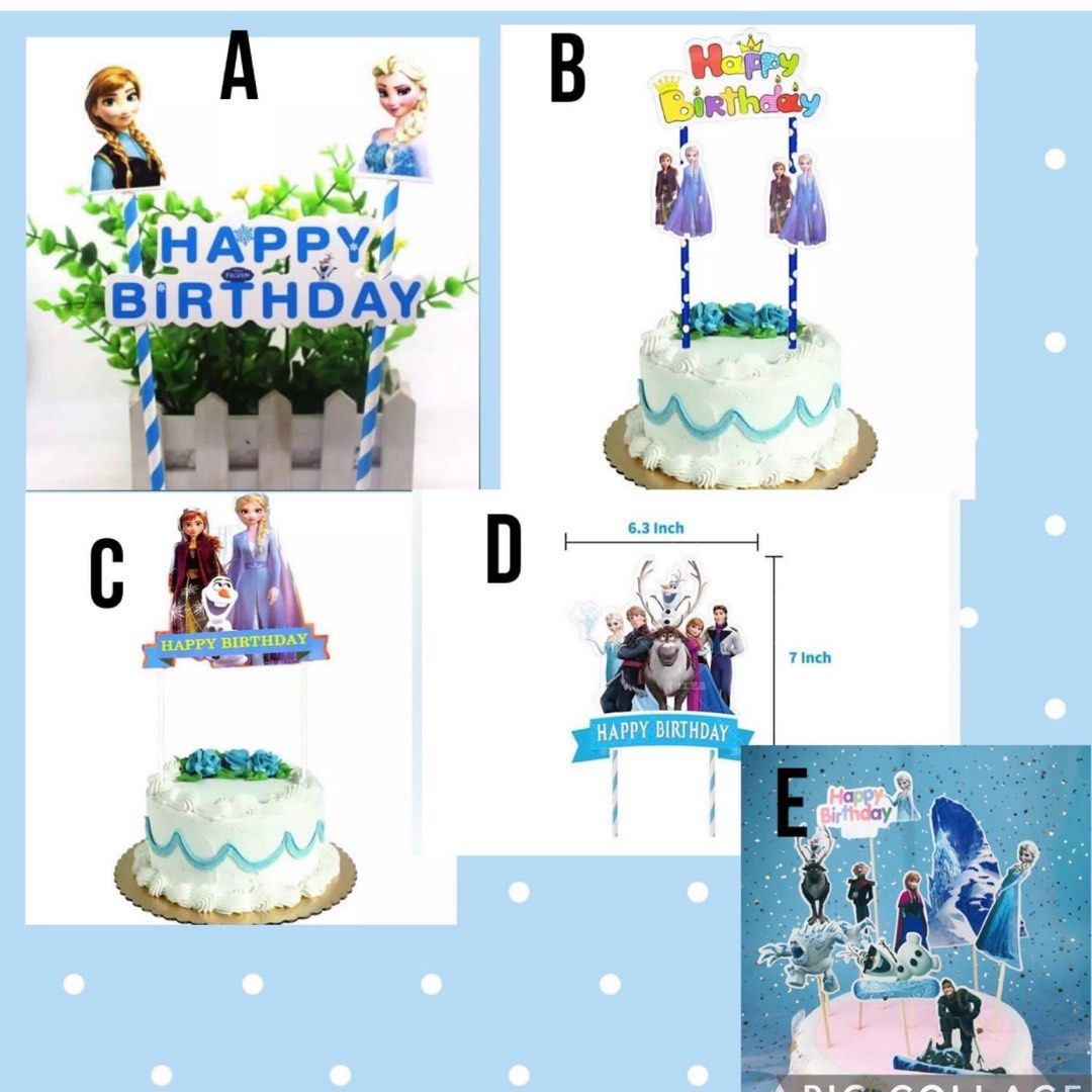 Frozen Cake Party Set Stands Up Figures Toppers Wafer DIY 31Pcs Birthday  Party | eBay