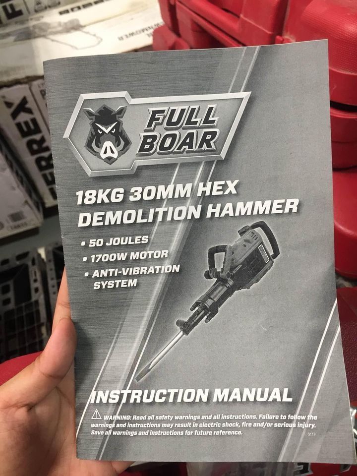 Fullboar 18kg 30mm Hex Demolition Hammer (Category: Construction Tools & Equipment) located in Quezon City. Submitted by aussie.surplustore (Listing ID 1238667540, Image 2). Description: Fullboar 18kg 30mm Hex Demolition Hammer Surplus from Australia SHIP via lalamove PICK UP We are available online and thru our physical store located at: 👉RMT Muntinlupa For more info direct message or call me: ➡️Salestaff: Janine ➡️Number: 09480985387 .
