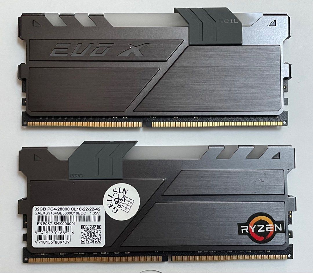 GeIL Evo X II AMD Edition 64GB 2 x 32GB CL 18 22 22 42 DDR4 RAM