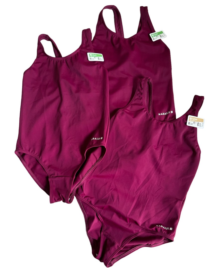 Girls Basic 1 piece Swimsuit Purple, Women's Fashion, Swimwear, Bikinis ...