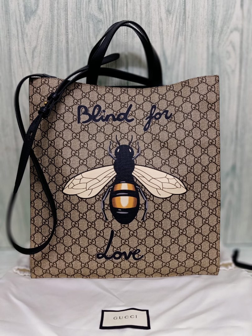 Gucci Blind For Love Bee Print 2way Tote Hand Shoulder bag In