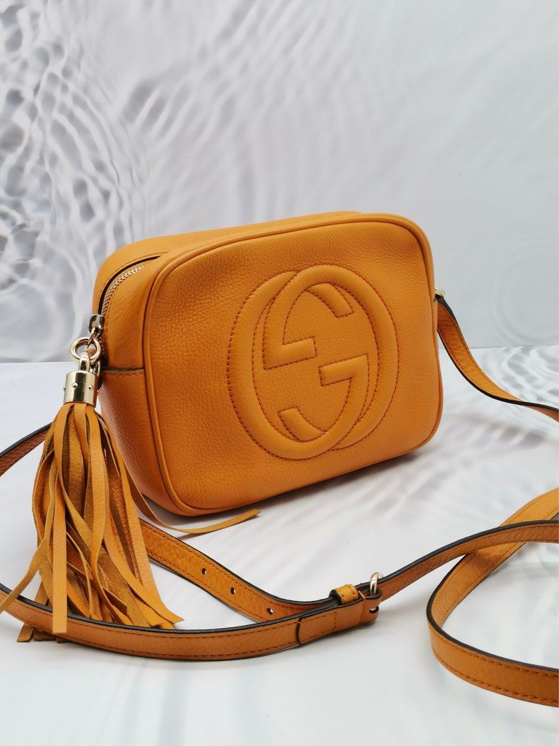 GUCCI GG SOHO DISCO PEBBLED LEATHER CROSSBODY BAG