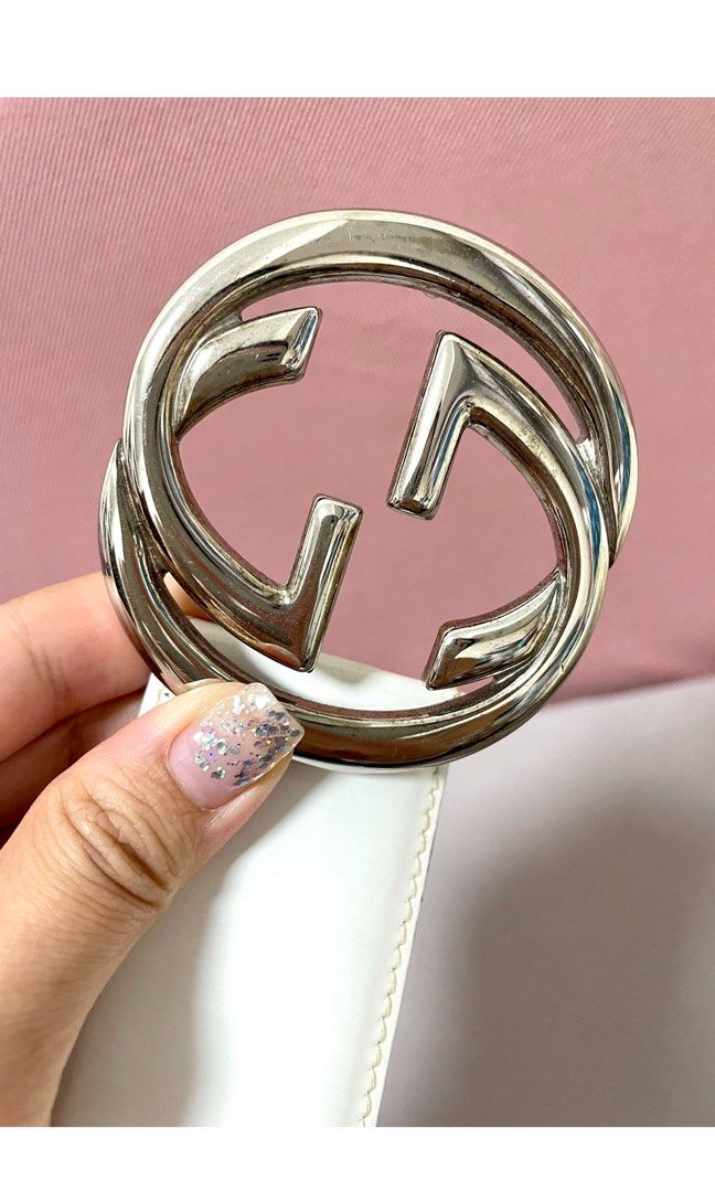 White and discount silver belt