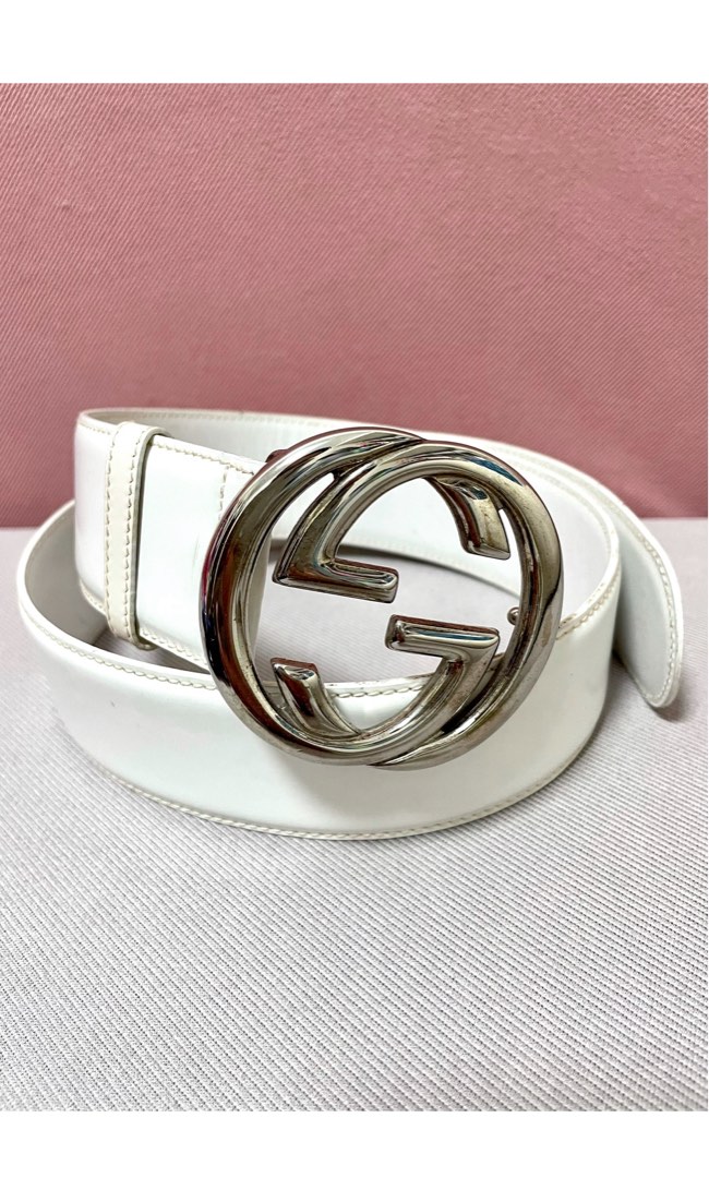 White gucci on sale belt womens