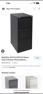 Heavy duty filing cabinet 3 drawer pedestal