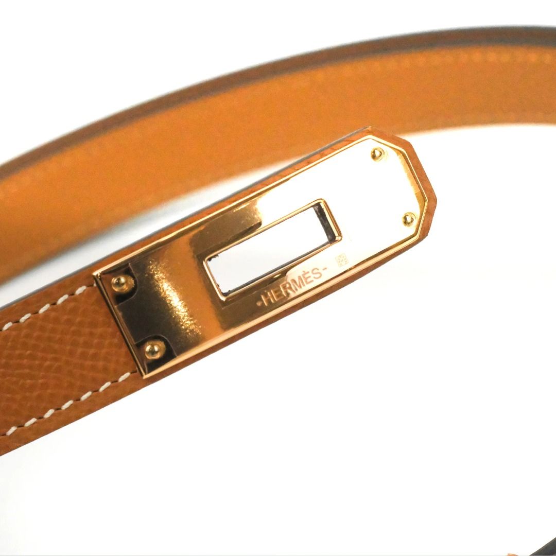 Hermes Adjustable Kelly Belt in Tan and Gold Hardware on Carousell