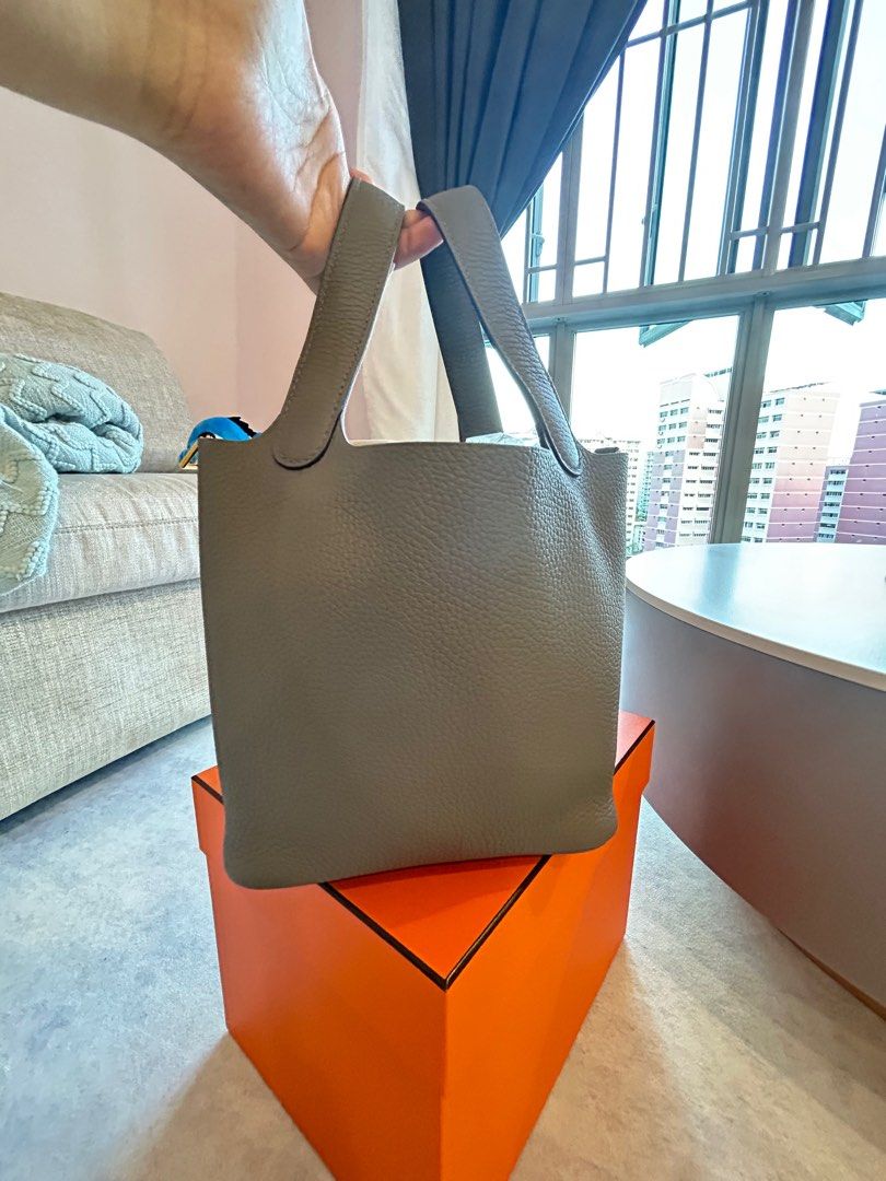 HERMES PICOTIN 18 GRIS ETAIN GHW