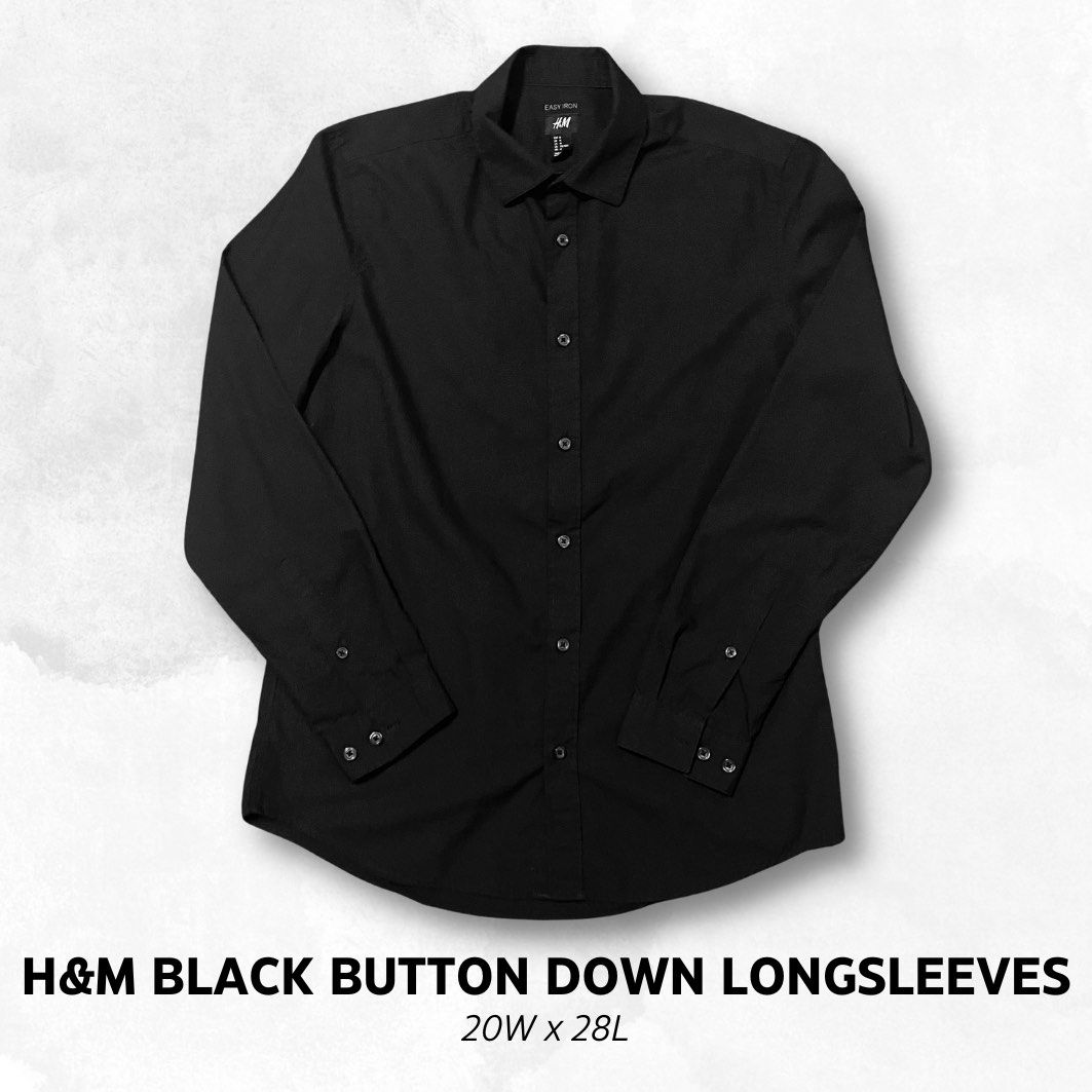 H M Black Button Down Longsleeves Men s Fashion Tops Sets