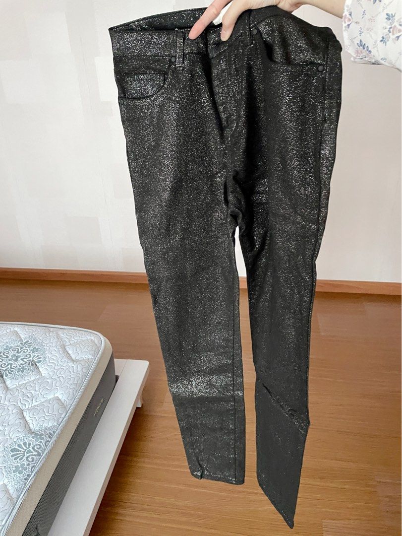 H M Glitter Skinny Jeans Women s Fashion Bottoms Jeans