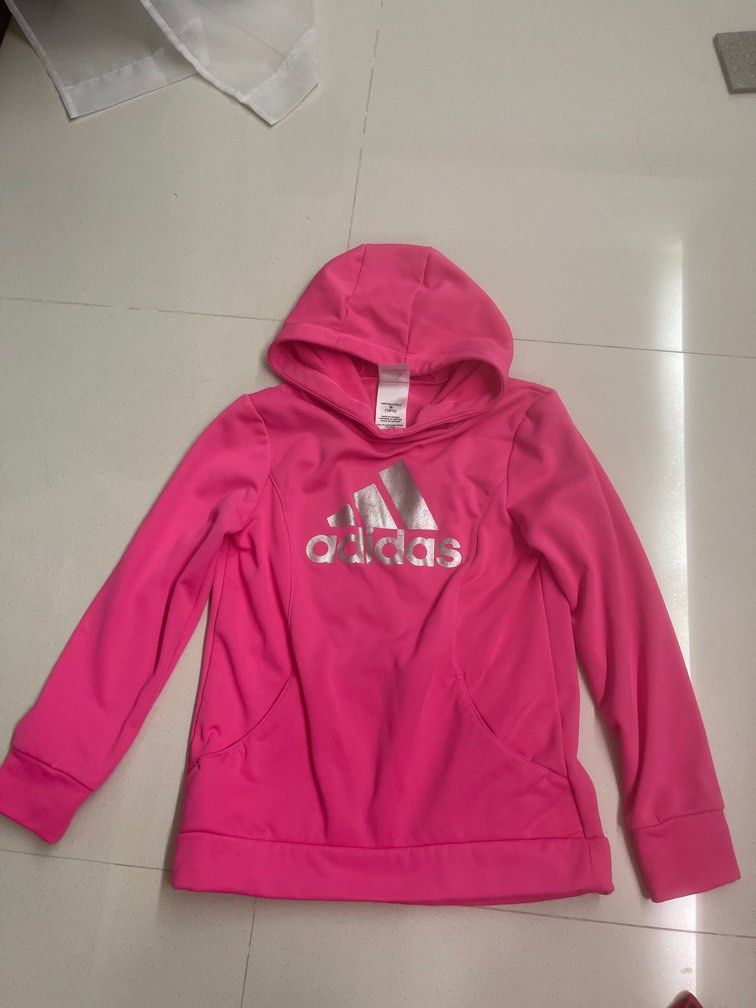 Girls pink adidas on sale hoodie