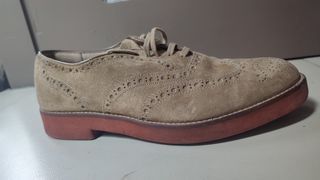 Hush Puppies Otsuka Brown Suede Formal Dress Shoes, Lace Up (JPN 24.5)